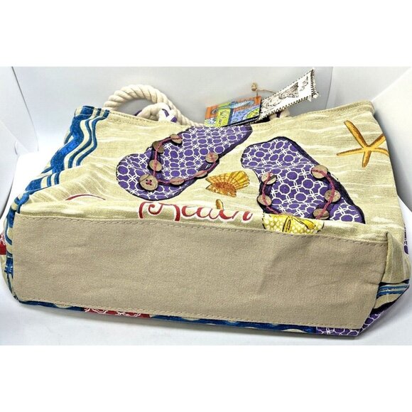 Paul Brent “Gone to the Beach” Bag - Embellished On Flip Flops NWT - Picture 5 of 12